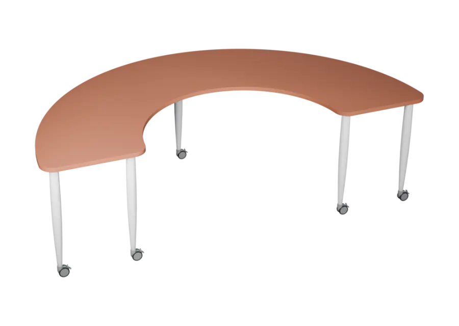 PLAYFORM 227 K modulární hravé stoly, mobilní, výška 750 mm, kovová podnož bílá, deska 25 mm, pudrov
